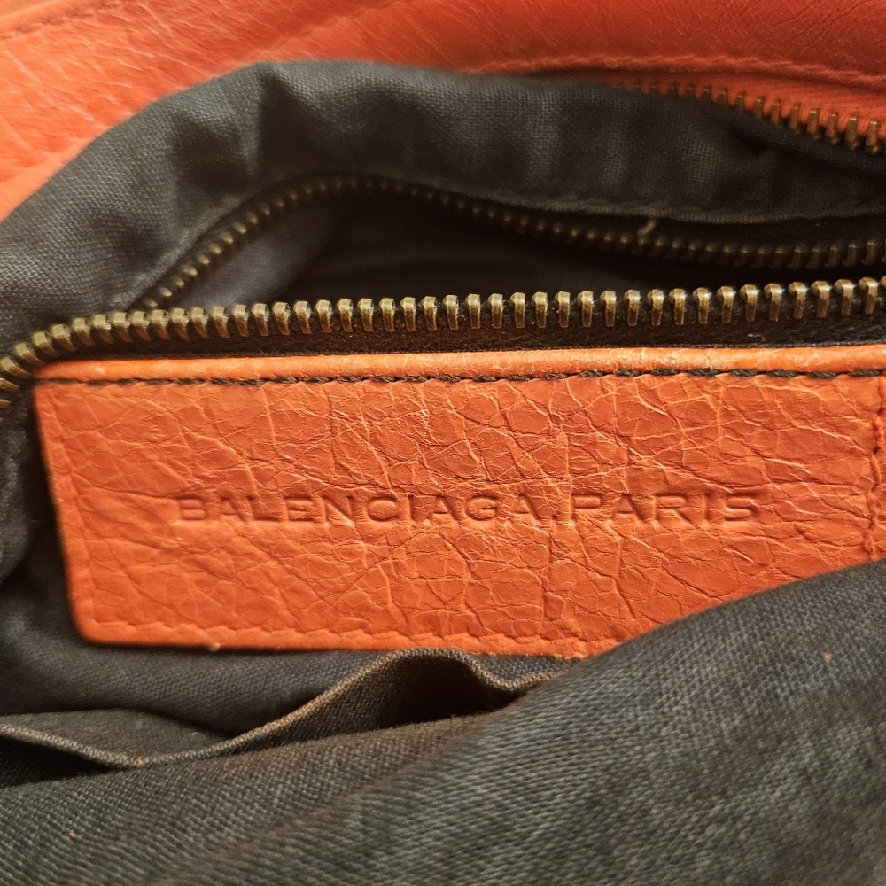 Balenciaga Small City Moto Crossbody Bag 🍊 Rare Orange Red - Picture 10 of 17